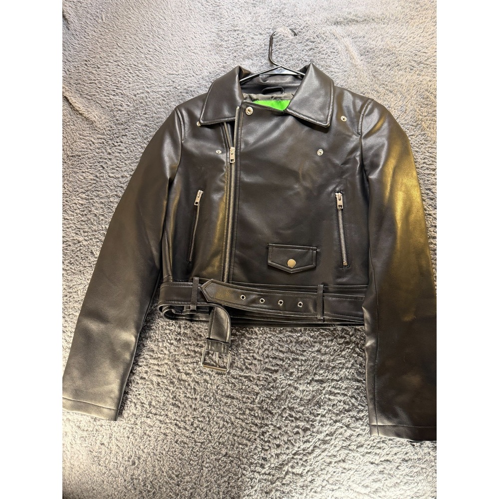 JJXX‎ Women's Faux Leather Biker Jacket – Black – Size Small – NWT